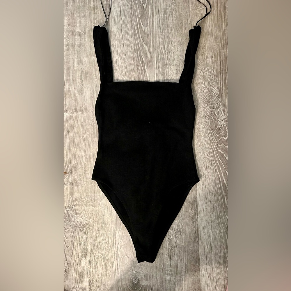 Zara Ribbed Knit Bodysuit - Black
